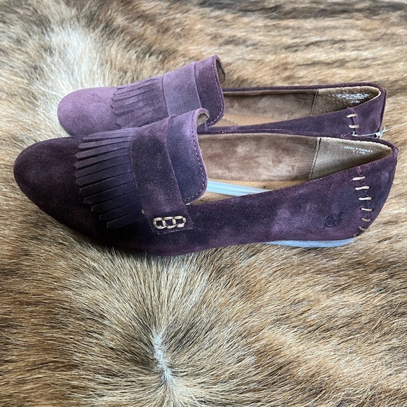 Born Shoes - Born Women's Burgundy Suede Loafers